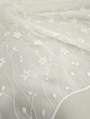 záclona tkaná kvítky jednoduché