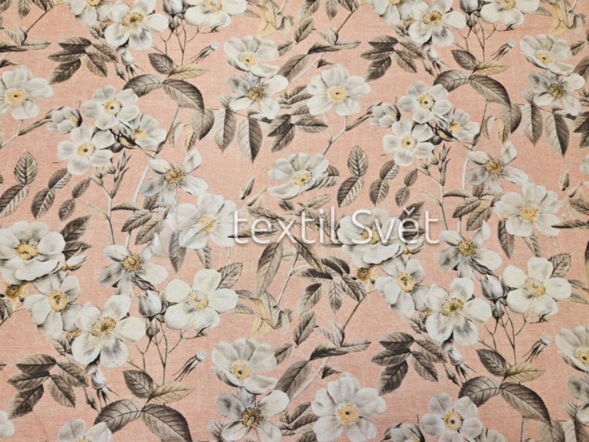 Dekorační látky směsové - dekorační látky směsové: šípky na růžové