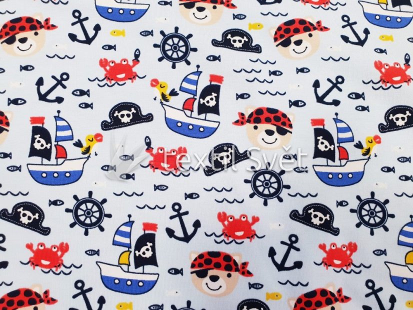 tričkoviny dětský vzor - tričkoviny dětský vzor: piráti, kotvičky