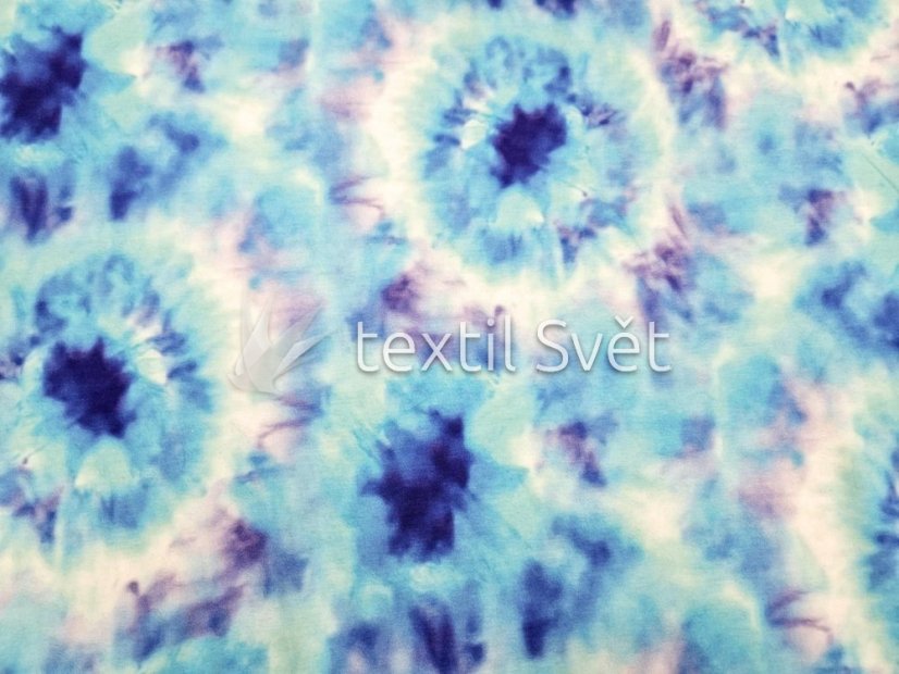 Teplákovina mapy, abstrakce - Teplákovina vzor mapy, abstrakce: batika modrá