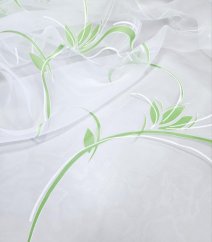 záclona vypalovaná zelený motiv 120 cm