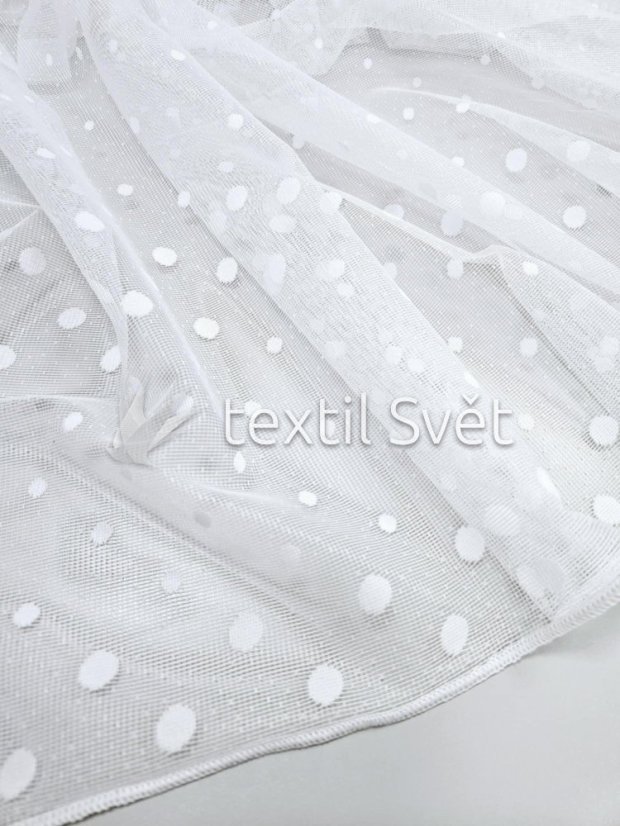 záclona pletená puntíky olůvko - Výška [cm]: 140
