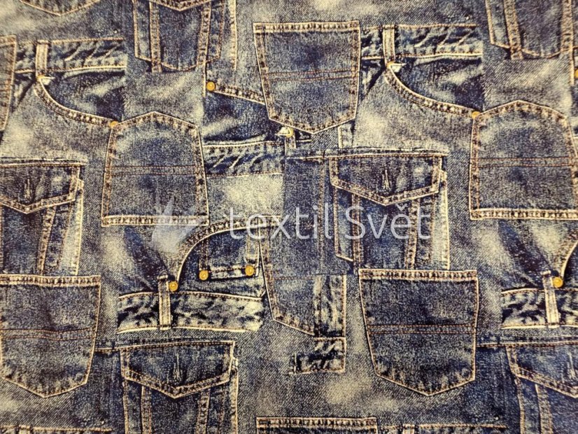 Teplákovina motiv COOL - Teplákovina vzor COOL: džínovina